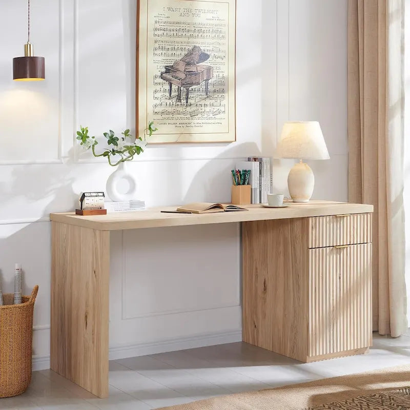 60 Moderne Chefzimmer-Schreibtisch, Holz Home Office Schreibtisch, Geriffelter Computertisch
