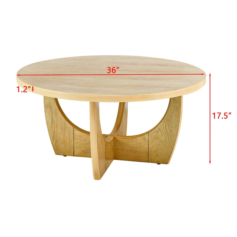 36 Hölzerner runder Couchtisch