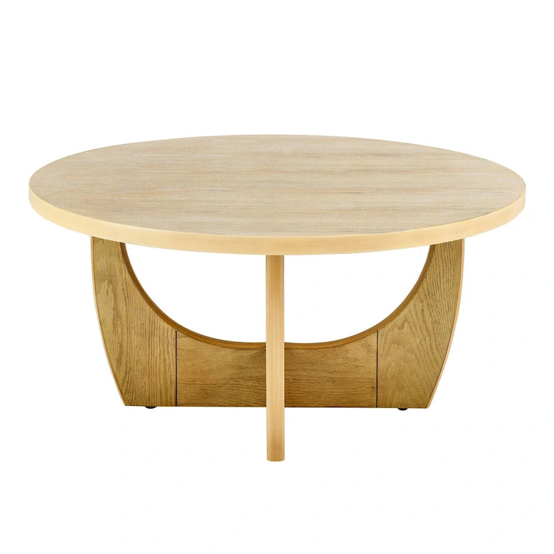 36 Hölzerner runder Couchtisch