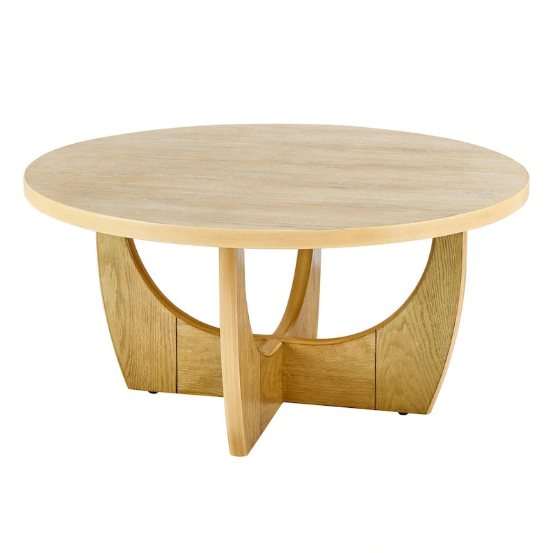 36 Hölzerner runder Couchtisch