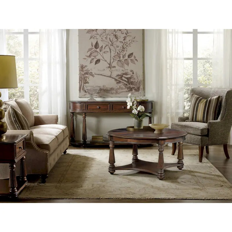 Hooker Furniture 60 Zoll langer Konsolentisch aus Kautschukholz aus der
