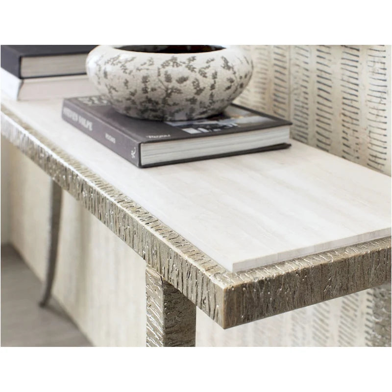 Hooker Furniture 628-85669-00 Sabre 14 breite Metallkonsole mit Marmorplatte