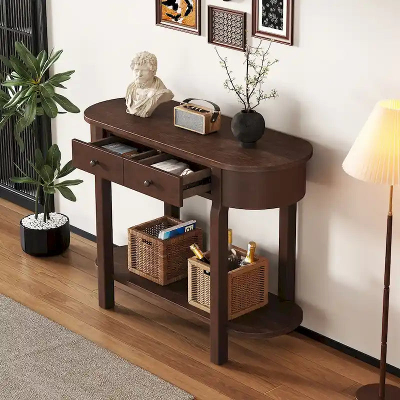 Vintage Konsolentisch, Hochglanz-Sofatisch für Flur und Wohnzimmer