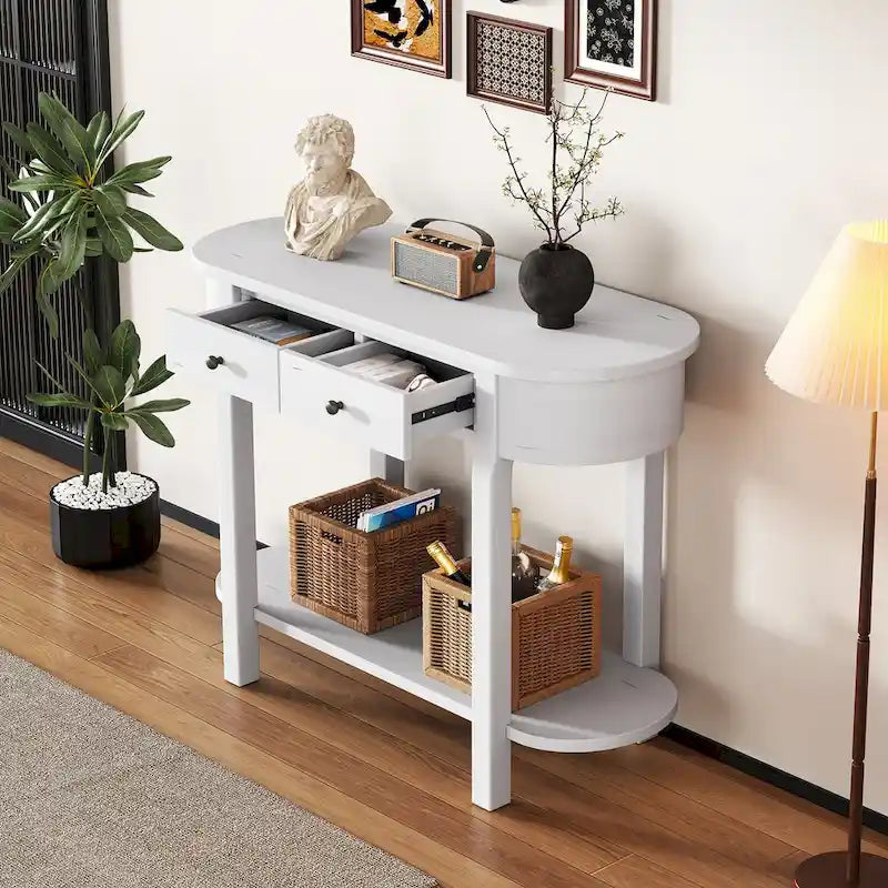 Vintage Konsolentisch, Hochglanz-Sofatisch für Flur und Wohnzimmer