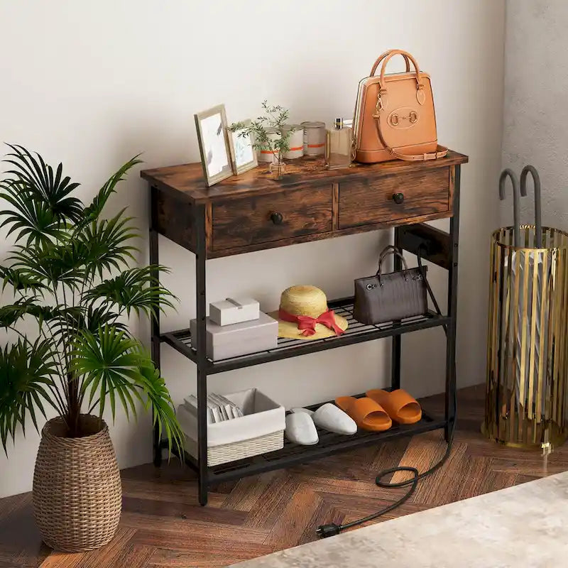 Costway Konsolentisch mit Ladestation, schmaler Beistelltisch mit - Details anzeigen