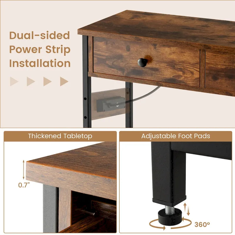 Costway Konsolentisch mit Ladestation, schmaler Beistelltisch mit - Details anzeigen