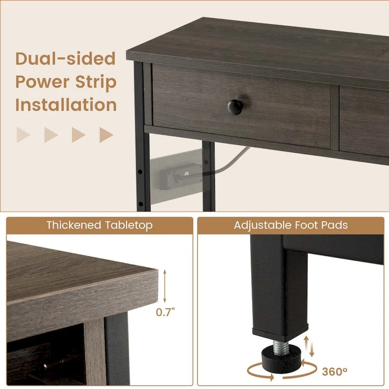 Costway Konsolentisch mit Ladestation, schmaler Beistelltisch mit - Details anzeigen