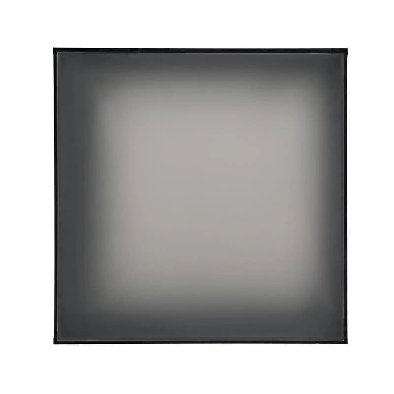 Quadratischer Couchtisch Hochglanz mit 16-farbiger LED-Lichtleiste, Moderner Wohnzimmertisch mit 5 mm Milchglasplatte aus gehärtetem Glas