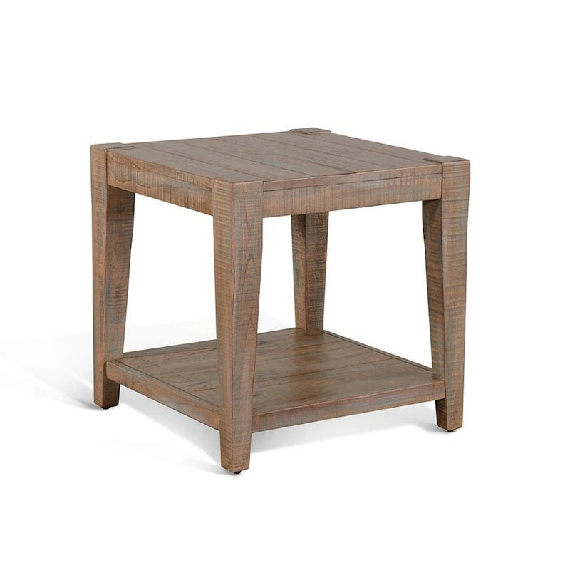 Lilly Beistelltisch, 1 Ablage, Hellbraunes Mahagoni, 61 cm Quadrat