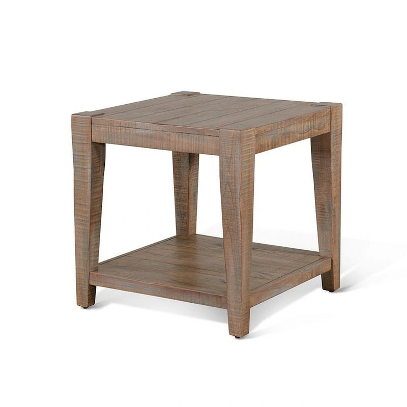 Lilly Beistelltisch, 1 Ablage, Hellbraunes Mahagoni, 61 cm Quadrat