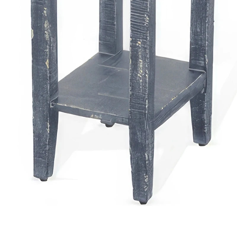 Rena Beistelltisch mit Schublade und Ablage, 35,5 cm Blau Mahagoniholz