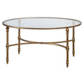 Uttermost Vitya Glass Top Metal Leg Coffee Table