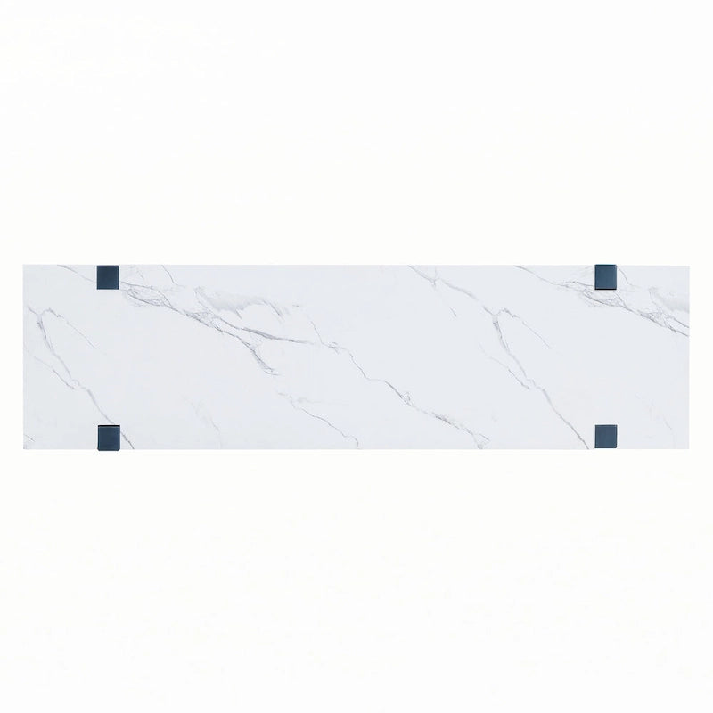 Schmale Konsole mit Marmor-Effektplatte (Navy)