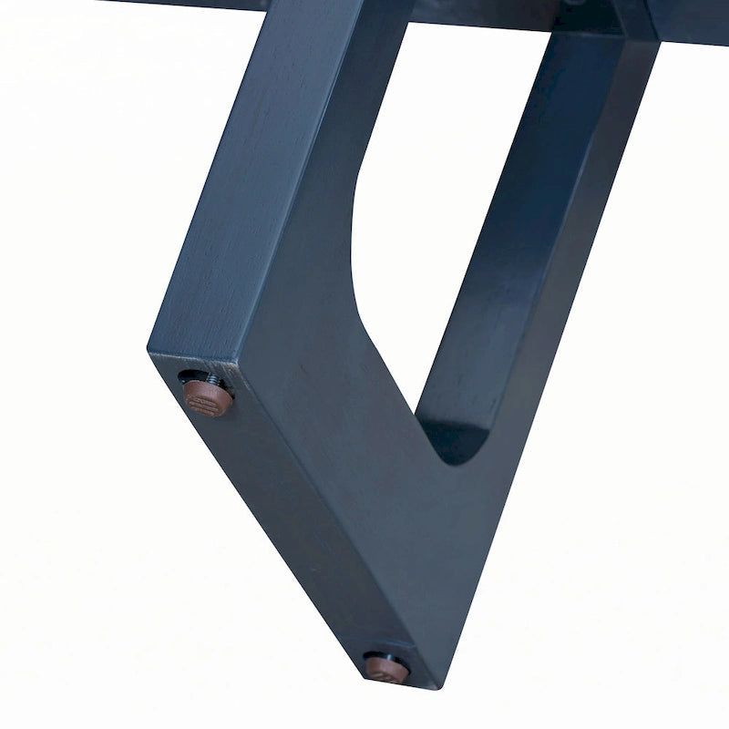 Schmale Konsole mit Marmor-Effektplatte (Navy)