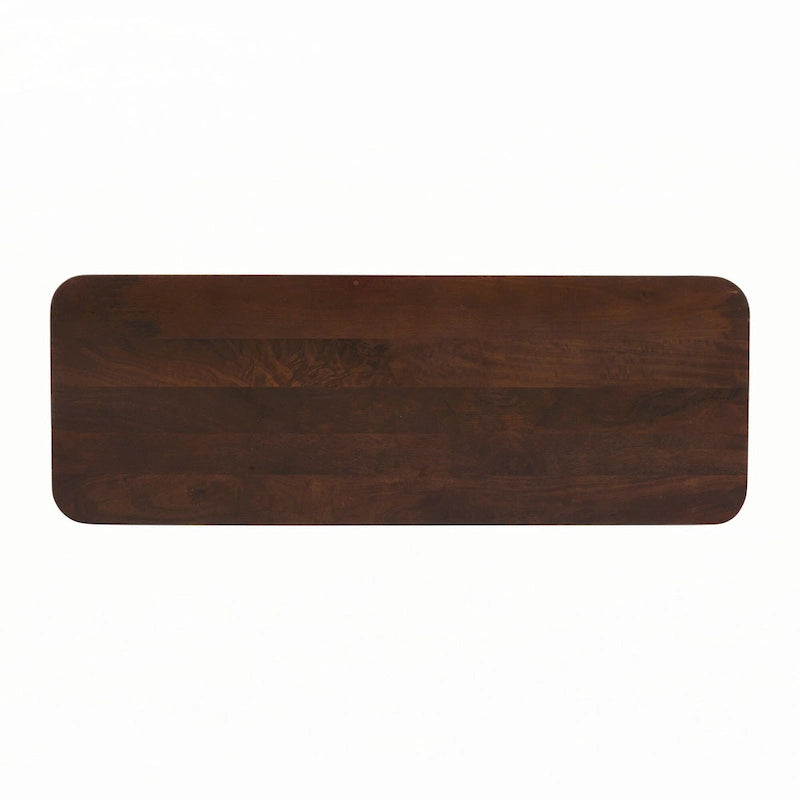 Eingangstisch aus Massivholz mit gerilltem Design, Honig und Schwarz