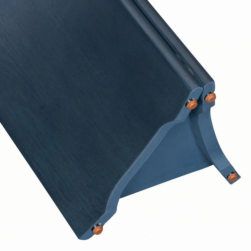 Schmaler Konsolentisch, Beistelltisch für den Eingangsbereich, Marineblau+Weiß