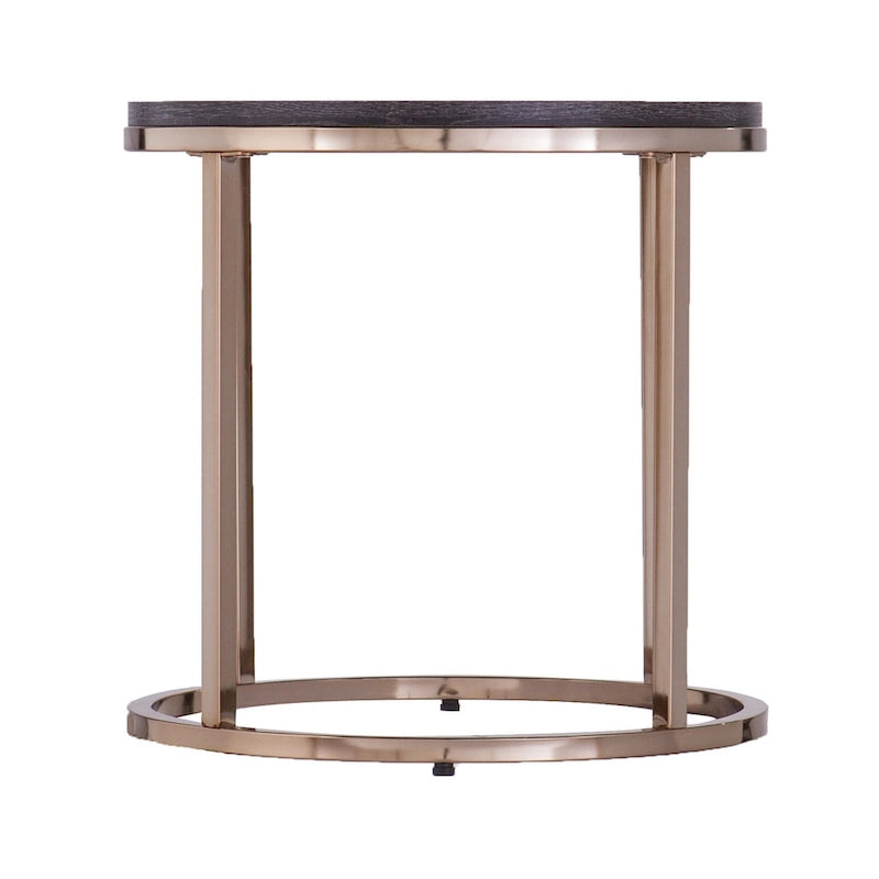 2er Set verspiegelte runde verschachtelte Couchtische für das Wohnzimmer – 32 x 32 x 17