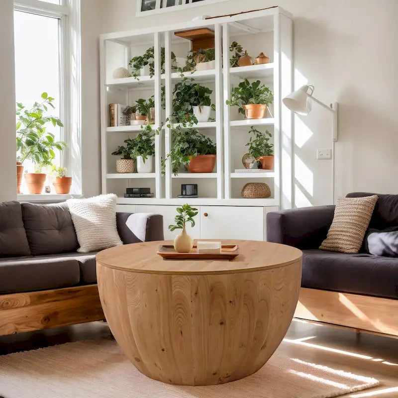 Couchtisch im Vintage-Stil, eimerförmig, mit Stauraum und angemessener Tragfähigkeit