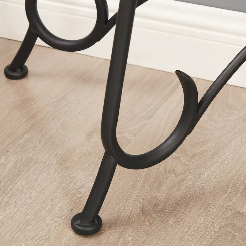 Couchtisch aus gehärtetem Glas, rustikaler Couchtisch mit Metallrahmen für das Wohnzimmer