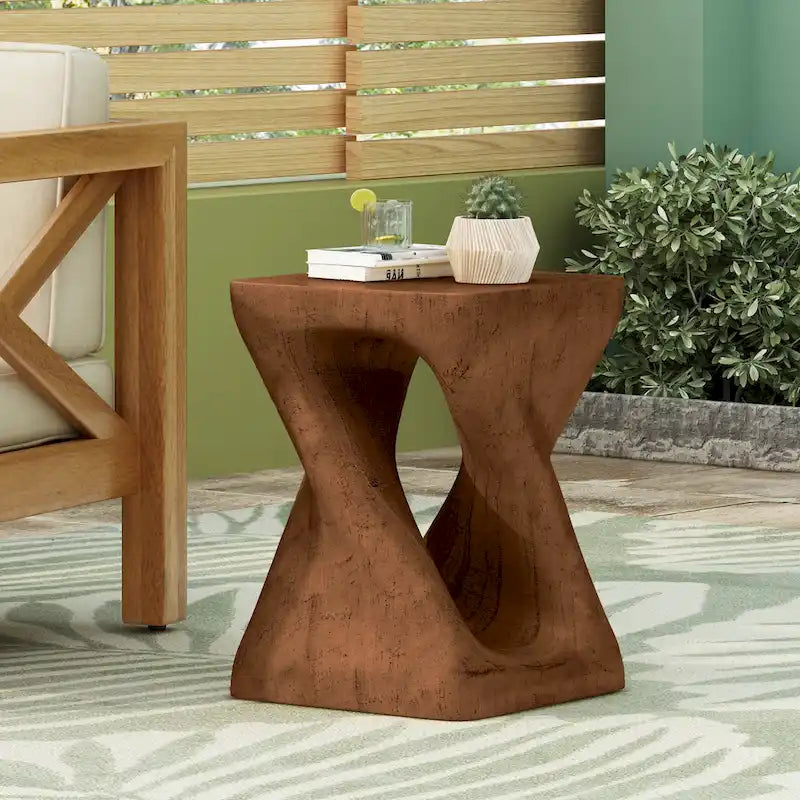 MGO Twist Shape Beistelltisch, Holzoptik