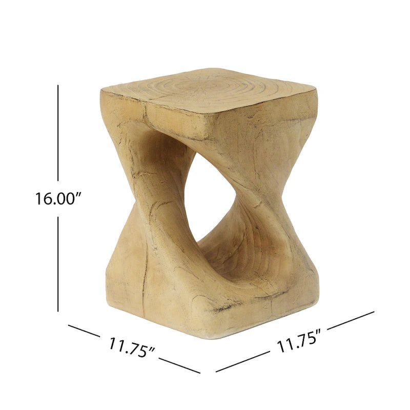 MGO Twist Shape Beistelltisch, Holzoptik
