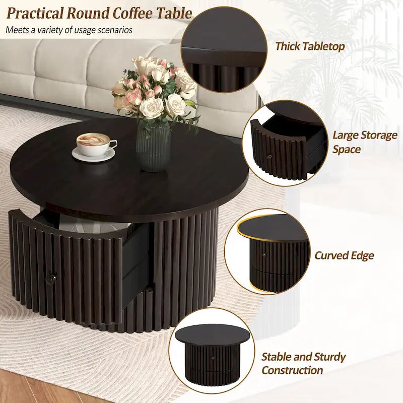 30.5 MDF Couchtisch mit Schublade und Lattenrost