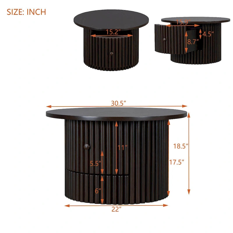 30.5 MDF Couchtisch mit Schublade und Lattenrost