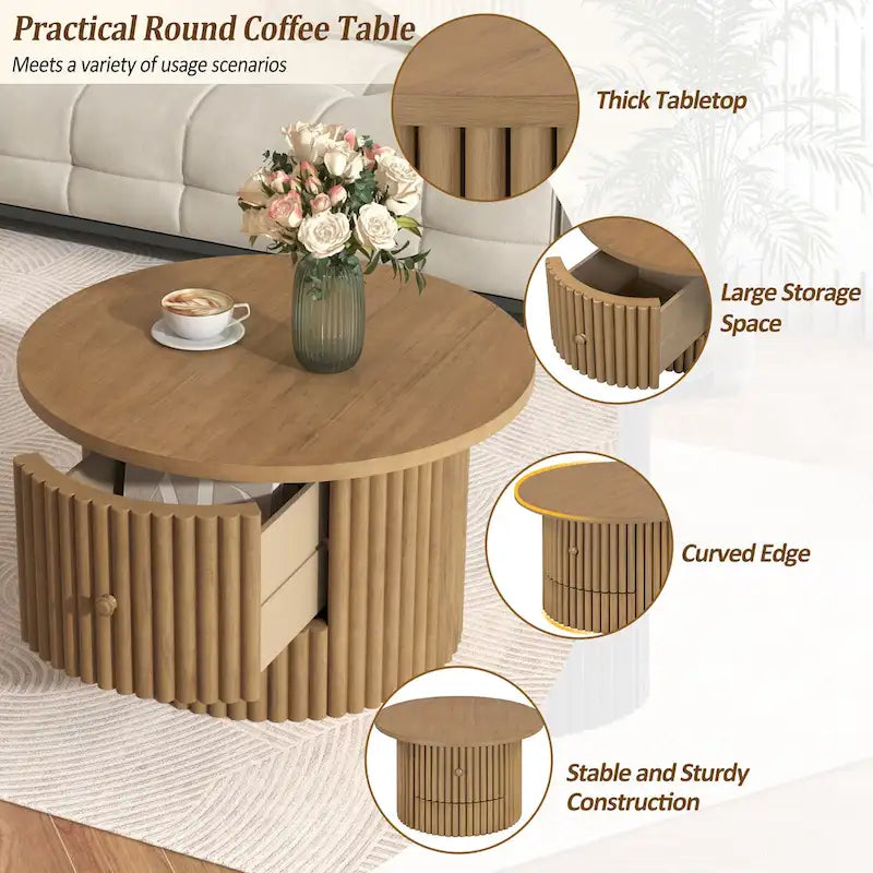 30.5 MDF Couchtisch mit Schublade und Lattenrost
