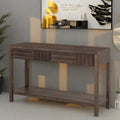 51.3 MDF Classic Stripe Konsolentisch – Eschefurnier & Tannenholzbeine mit 2 Schubladen