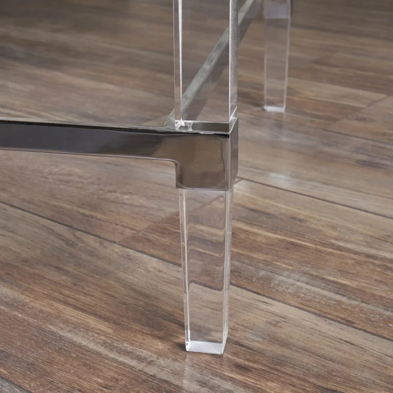 48 Moderner rechteckiger Couchtisch aus Glas mit stabilem Rahmen für das Wohnzimmer