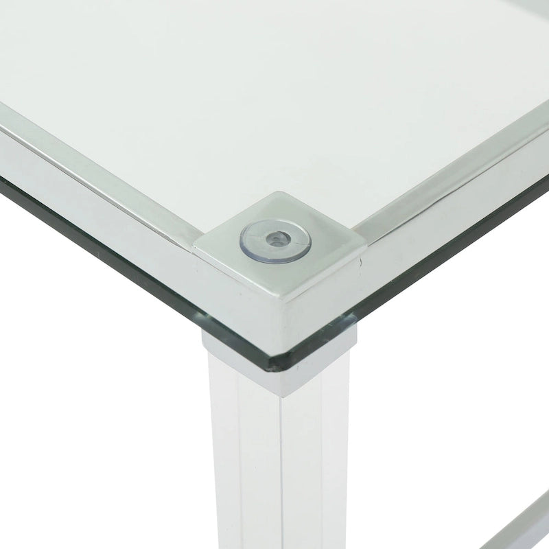 48 Moderner rechteckiger Couchtisch aus Glas mit stabilem Rahmen für das Wohnzimmer