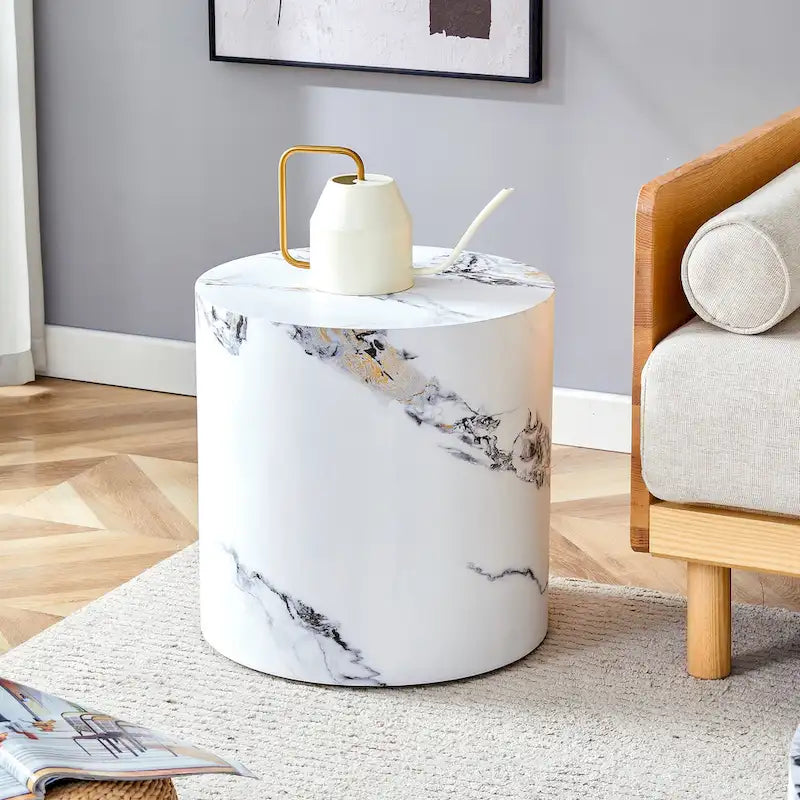 15.7 Moderner runder Couchtisch mit modischem Muster und stabiler Basis für das Wohnzimmer
