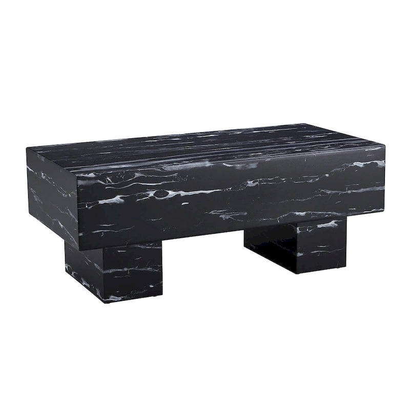 43,3" MDF Couchtisch mit schwarzer Marmoroptik, 136 kg Tragfähigkeit