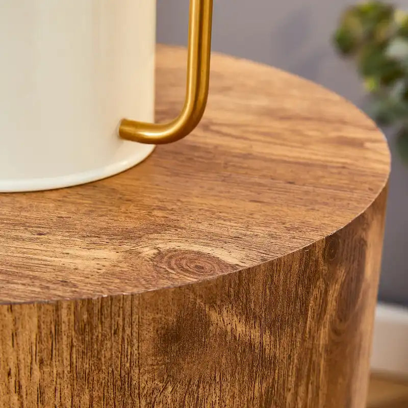 Modernes 3-teiliges rundes Couchtisch-Set mit Holzmaserung-Aufkleber-Tischplatte für das Wohnzimmer