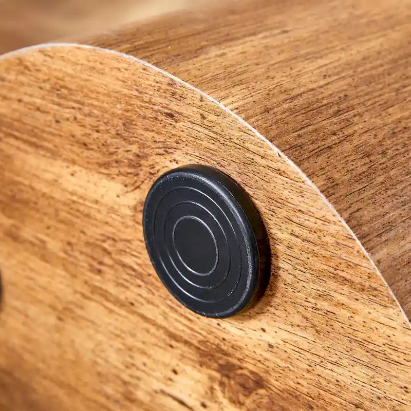 Modernes 3-teiliges rundes Couchtisch-Set mit Holzmaserung-Aufkleber-Tischplatte für das Wohnzimmer