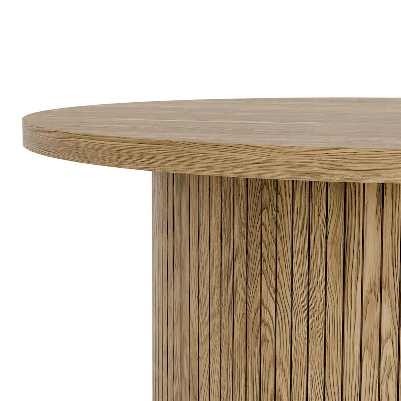 Runder Couchtisch Tambour Design mit Ablagefach