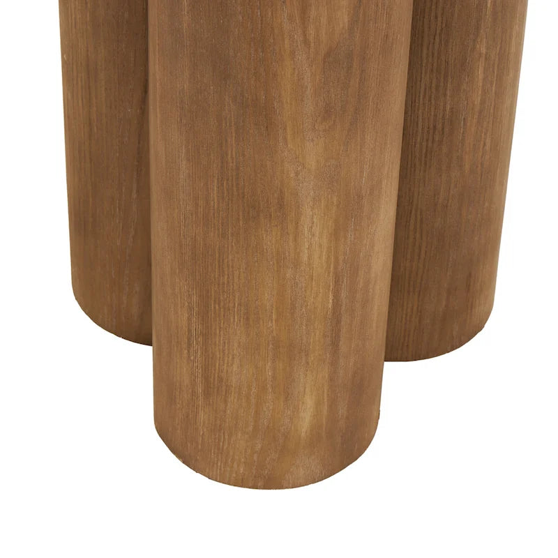 Konsolentisch aus Holz mit Säulenbeinen – Braun – Roche River Decor