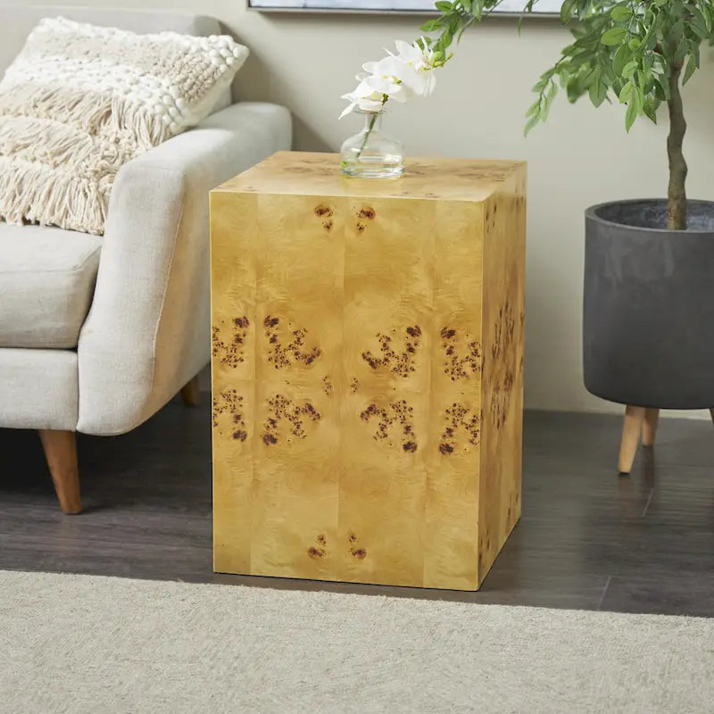 Beistelltisch Holzwürfel mit Holzmaserung – Braun – Roche River Decor