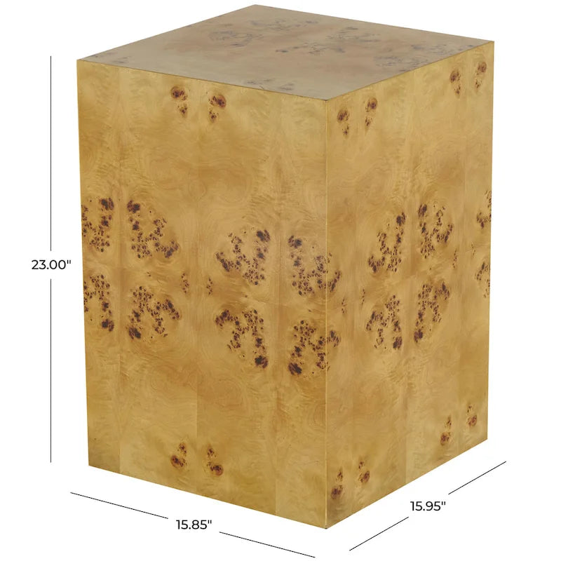 Beistelltisch Holzwürfel mit Holzmaserung – Braun – Roche River Decor