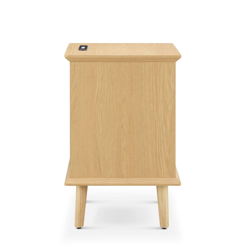 Chelsea Square Teagan Rattan Akzent-Beistelltisch mit Schublade, Ladestation & LED-Touch-Beleuchtung - 15,25x23,75