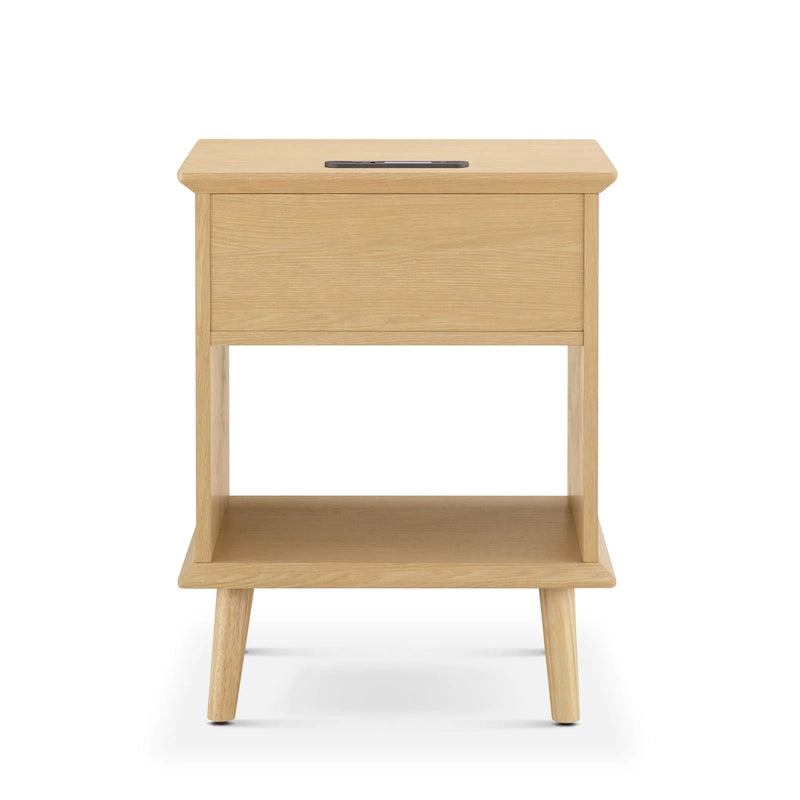 Chelsea Square Teagan Rattan Akzent-Beistelltisch mit Schublade, Ladestation & LED-Touch-Beleuchtung - 15,25x23,75