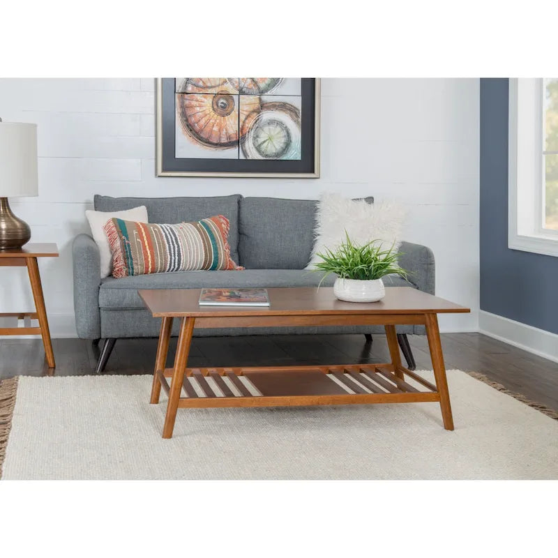 Couchtisch im Mid-Century-Stil mit Ablageboden – 47 – Braun