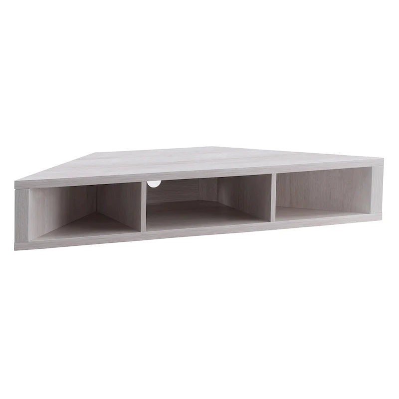 47 Eck-TV-Schrank, schwebend, 3 Ablagen, Transitional Style, platzsparende Wandmontage