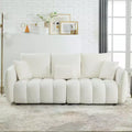 GDFStudio Alanna 79,5 Modernes 3-Sitzer-Sofa mit Teddyfell-Bezug und Kissen