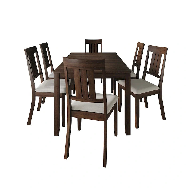 CraftPorch Classic 7-teiliges Esszimmerset aus Holz