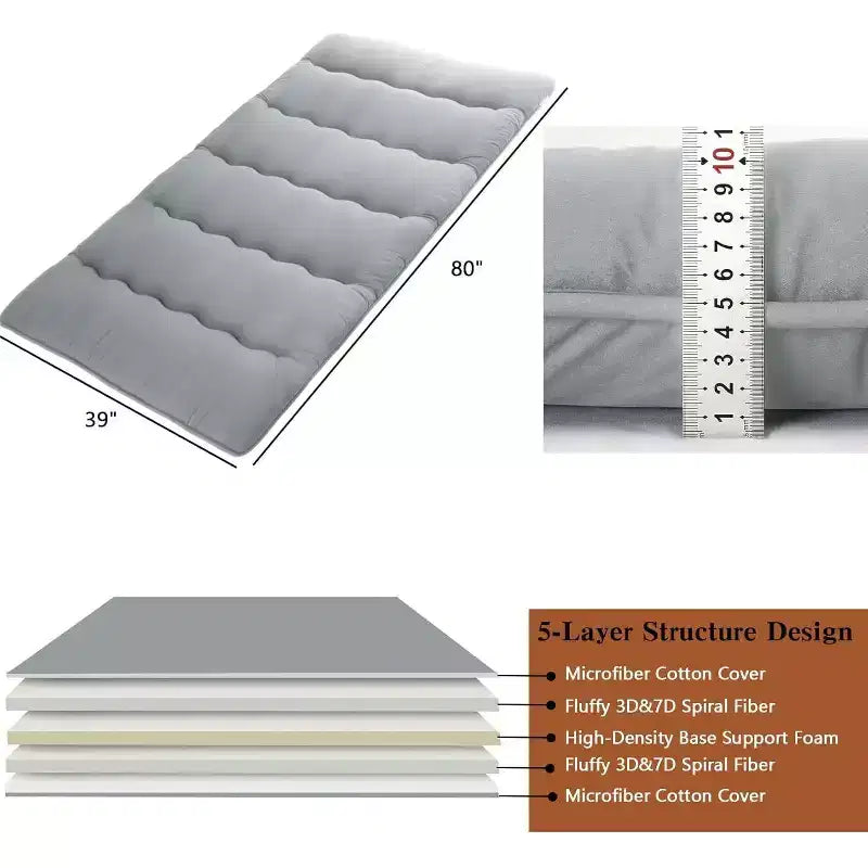 Japanische Futonmatratze, faltbare Bodenschlafmatte, Tatami-Matte für Zuhause, Campingmatratze