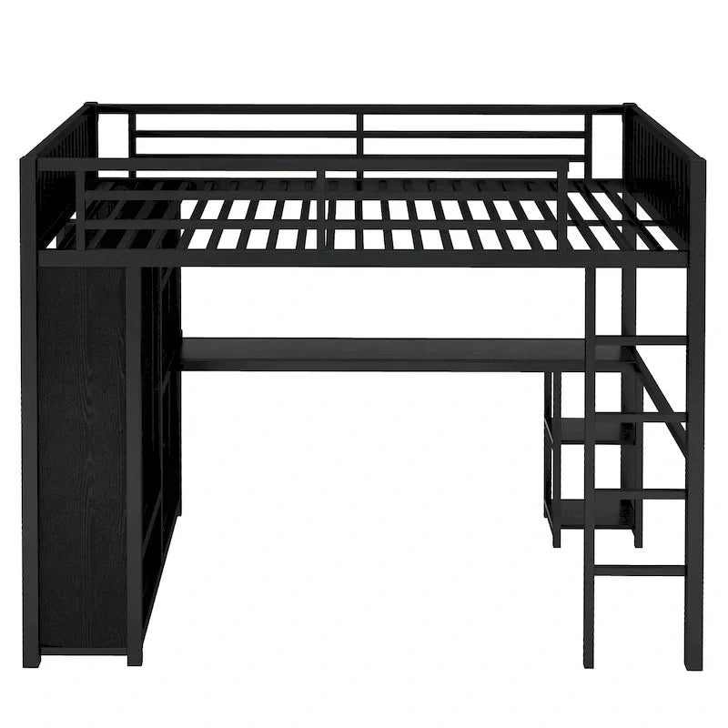 Doppelbettgestell (Extralang) mit integriertem Kleiderschrank