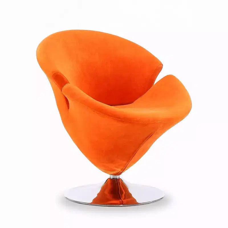 Manhattan Comfort 4er-Set Tulpen-Drehstuhl Orange/Gelb: Samtbezug, keine Montage erforderlich