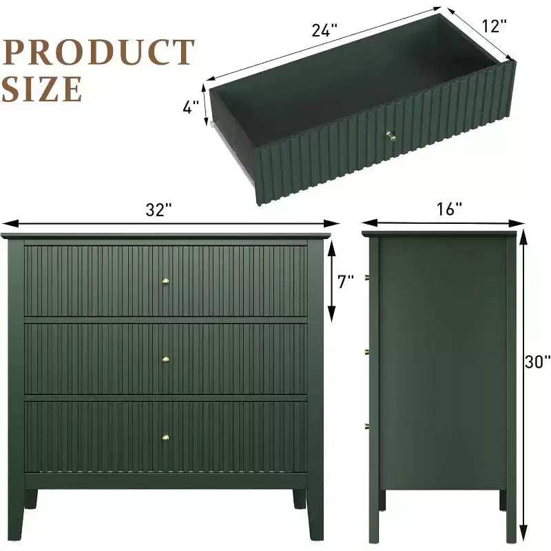 Heynemo Kommode mit 3 Schubladen, lackiert, 76 cm hoher Holz-Nachttisch mit Stauraum, breite moderne Kommode mit Kugelauszug