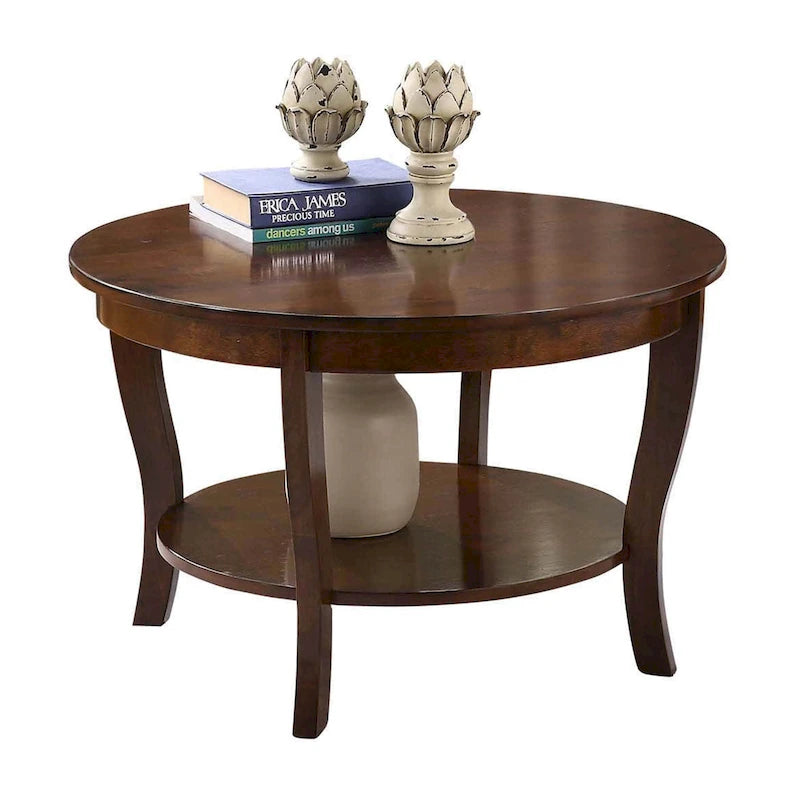 Convenience Concepts American Heritage Runder Couchtisch mit Ablage